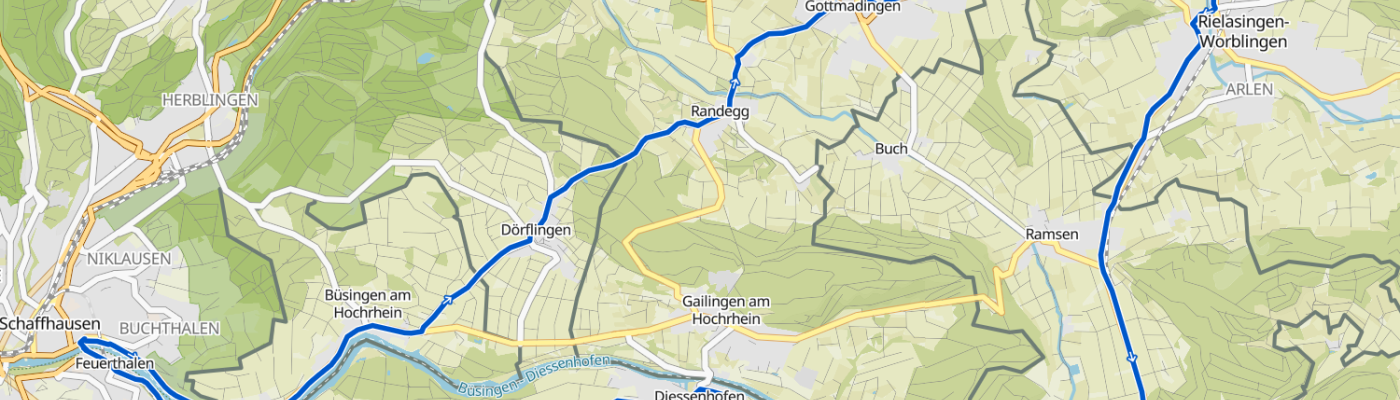 Singen - Rielasingen - Stein am Rhein - Schaffhausen - Gottmadingen - Singen